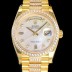 SA급 로렉스 남성용 데이데이트 오토매틱 Cal.3235타입 36mm 금장시계 옐루골드 올금 다이아베젤부착 메탈줄 화이트 자게다이얼 rol47930 xx