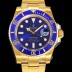 SA급 로렉스 남성용 최신버전! 서브마리너 오토매틱 Cal.3135타입 18K 옐로우골드 40mm 블루다이얼 rol94726 xx