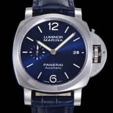 SA급 파네라이 남성용 루미노르 마리나 PAM01393 오토매틱 Cal P.9010 타입 42mm 가죽줄 블루 다이얼 pan64208 xx