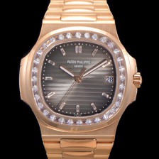SA급 파텍필립 남성용 노틸러스 보석/큐빅 세팅 18k로즈골드 Cal.324 S C타입무브 오토매틱 40미리 브라운다이얼 PAT70650 xx