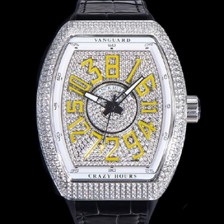 SA급 프랭크뮬러 남성용 뱅가드 오토매틱 CZ02 타입 44미리 보석/큐빅 케이스 가죽줄 보석다이얼 fra73586 xx