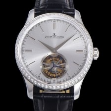 SA급 예거르꿀트르 남성용 마스터 그랜드 트레디션 1662451 오토매틱 투어빌론 798타입  42mm 보석다이아드베젤 가죽시계 실버다이얼   jag18462 xx
