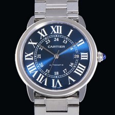 SA급 까르띠에 남성용 롱드 더 까르띠에 솔로 WSRN0023 오토매틱 ETA2892-2 42미리 메탈줄 블루다이얼 car72934 xx