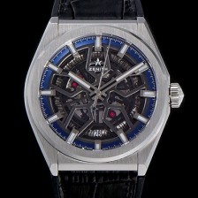 SA급 제니스 남성용 DEFY시리즈 오토매틱 Cal.670sk 41미리 가죽줄 블랙다이얼 zen84269 xx