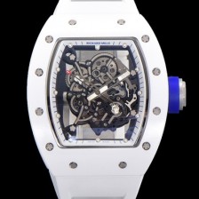 SA급 리차드밀레 남성용 RM055 세라믹 제질 수동형 무브먼트 50미리 러버밴드 스켈레톤 다이얼 RIC01039 xx