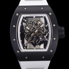 SA급 리차드밀레 남성용 RM055 블랙 PVD코딩 스켈레톤 다이얼 러버 스트랩 기계식 수동형 무브먼트 RIC07172 xx