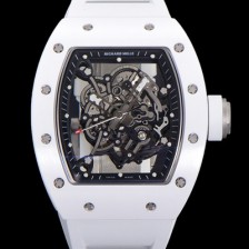 SA급 리차드밀레 남성용 RM055 세라믹 제질 수동형 무브먼트 50미리 러버밴드 스켈레톤 다이얼 RIC00117 xx