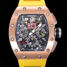 SA급 리차드밀레 남성용 RM11 크로노그래프 오토매틱 18K 로즈골드 50미리 스켈래톤 블랙다이얼 RIC08720 xx