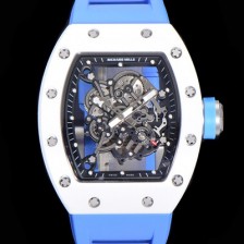 SA급 리차드밀레 남성용 RM055 세라믹 제질 수동형 무브먼트 50미리 러버밴드 스켈레톤 다이얼 RIC78473 xx