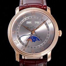 SA급 블랑팡 남성용 빌레레 퀀탬 컴플레트 문페이즈 Cal.6654 오토매틱 40미리 블랙가죽줄 18K 로즈골드 그레이다이얼 BLA14151 xx