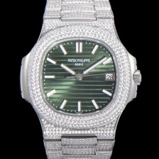 SA급 파텍필립 남성용 노틸러스 5711/1R-010 보석/큐빅 셋팅 오토매틱 Cal.324 S C 타입 40미리 그린다이얼 PAT75704 xx