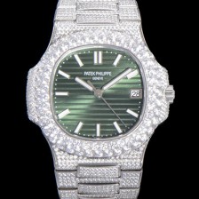 SA급 파텍필립 남성용 노틸러스 5711/1R-010 보석/큐빅 셋팅 오토매틱 Cal.324 S C 타입 40미리 그린다이얼 PAT75716 xx