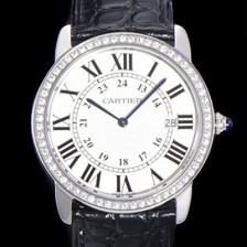 SA급 까르띠에 남여공용 롱드 더 솔로 WR000551  쿼츠 므브먼트 36미리 큐빅베젤 악어가죽줄 화이트다이얼 CAR11556 xx