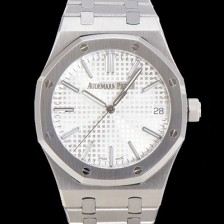 SA급 오데마피게 남성용 로얄오크 15510 오토매틱 Cal.4302타입 메탈줄 화이트다이얼  aud5129 xx