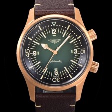 SA급 론진 남성용 해리티지 오토매틱 Cal.L888.5 타입 42mm 브론즈케이스 가죽줄 그린다이얼 lon5131 xx