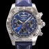 SA급 브라이틀링 남성용 윈드라이더 크로노맷 오토매틱 ETA-7750 기계식 44mm 가죽줄 블루다이얼 bre9511 xx