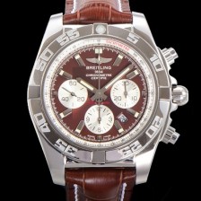 SA급 브라이틀링 남성용 윈드라이더 크로노맷 오토매틱 ETA-7750 기계식 44mm 가죽줄 브라운다이얼 bre3521 xx