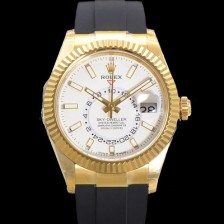 SA급 로렉스 남성용 스카이더웰러 m336238-0002 18K 옐루골드 42mm 오토매틱 Cal.9002 타입 우레탄줄 화이트 다이얼 rol5309 xx