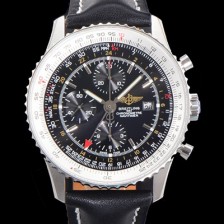 SA급 브라이틀링 남성용 네비타이머 크로노그래프 ETA7750-2 타입 오토매틱 46mm 가죽줄 블랙다이얼 bre5992 xx