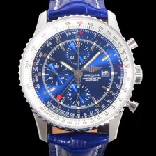 SA급 브라이틀링 남성용 네비타이머 크로노그래프 ETA7750-2 타입 오토매틱 46mm 가죽줄 블루다이얼 bre1599 xx