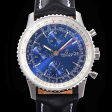 SA급 브라이틀링 남성용 네비타이머 크로노그래프 ETA7750-2 타입 오토매틱 41mm 가죽줄 블루다이얼 bre1951 xx