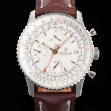 SA급 브라이틀링 남성용 네비타이머 크로노그래프 ETA7750-2 타입 오토매틱 41mm 가죽줄 화이트다이얼 bre2121 xx