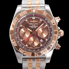 SA급 브라이틀링 남성용 크로노맷 오토매틱 크로노그래프 ETA7750-2타입 44mm 로즈골드 매탈줄 브라운다이얼 bre3219 xx
