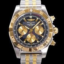 SA급 브라이틀링 남성용 크로노맷 오토매틱 크로노그래프 ETA7750-2타입 44mm 옐루골드 매탈줄 블랙다이얼 bre3111 xx