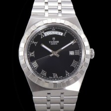 SA급 튜더 남성용 로얄 워치 오토매틱 스위스 ETA2836-2 타입 41mm 메탈줄 블랙다이얼 tud5121 xx