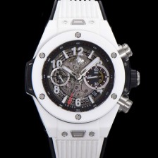 SA급 휴블렛 남성용 위블러 빅뱅 유니코 화이트매직 45mm  오토매틱 HUB1241타입 무브먼트 세라믹 우레탄줄 스켈래톤 화이트 다이얼  hub5191 xx