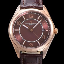 SA급 바쉐론 콘스탄틴 남성용 피프티식스 Ref.4600E 오토매틱 1326 타입  40mm 가죽줄 18K 로즈골드 브라운 다이얼  vac1511 xx