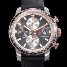 SA급 쇼파드 남성용 밀러 밀가리아 Ref.168571 오토매틱 크로노그래프 아시안 7750-2타입 44mm 18K 로즈골드 투톤 콤비 베젤 가죽줄 그레이다이얼   cho5959 xx