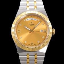 SA급 튜더 남성용 로얄 워치 오토매틱 스위스 ETA2836-2 타입 18K 옐루골드  41mm 메탈줄 골드다이얼 tud5112 xx