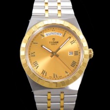 SA급 튜더 남성용 로얄 워치 오토매틱 스위스 ETA2836-2 타입 18K 옐루골드 41mm 메탈줄 골드다이얼 tud5915 xx