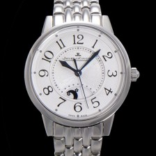 SA급 예거 르꿀르뜨 여성용 랑데뷰 나잇&데이 문페이즈 오토매틱 898A 타입 무브 34mm 메탈줄 화이트다이얼  jag9159 xx