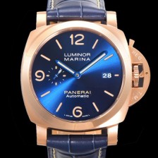 SA급 파네라이 남성용 루미노르 1950 3데이 마리나 18K 로즈골드 PAM01114 오토매틱 44미리 블루다이얼 pan9121 xx