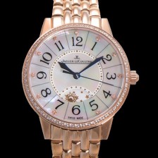 SA급 예거 르꿀르뜨 여성용 랑데뷰 나잇&데이 문페이즈 오토매틱 898A 타입 무브 34mm 보석 배젤 금장 자게 화이트다이얼 jag2121 xx