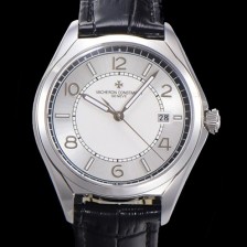 SA급 바쉐론 콘스탄틴 남성용 피프티식스 Ref.4600E 오토매틱 1326 타입 40mm 가죽줄 실버 다이얼  vac1213 xx