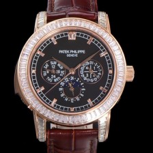 SA급 파텍필립 남성용 Ref.5073P 그랜드 컴플리케이션 문페이즈 오토매틱 18K 로즈골드/다이아몬드셋팅 42mm 가죽줄 블랙다이얼 pat3191 xx
