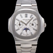 SA급 파텍필립 남성용 Ref.5740 노틸러스 문페이즈 오토매틱 Cal.240 Q타입 40mm 메탈줄  화이트다이얼 pat9951 xx