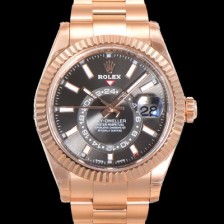 SA급  로렉스 남성용 스카이더웰러 오이스터 퍼페츄얼 오토매틱 Cal.9001타입 42미리 18K 로즈골드 그레이 다이얼 rol5295 xx