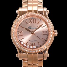 SA급 쇼파드 여성용 해피 다이아몬드 오토매틱 ETA2892-2 타입 36mm 래이디스/금장시계 18K로즈골드  골드다이얼 cho2951 xx