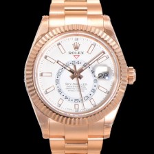 SA급  로렉스 남성용 스카이더웰러 오이스터 퍼페츄얼 오토매틱 Cal.9001타입 42미리 18K 로즈골드 화이트 다이얼 rol5293 xx