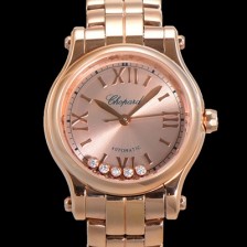 SA급 쇼파드 여성용 해피 다이아몬드 오토매틱 ETA2892-2 타입 36mm 래이디스/금장시계 18K로즈골드  골드다이얼 cho1312 xx