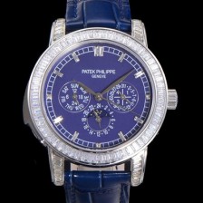 SA급 파텍필립 남성용 Ref.5073P 그랜드 컴플리케이션 문페이즈 오토매틱 다이아몬드셋팅 42mm 가죽줄 블루다이얼 pat5319 xx
