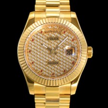 SA급 로렉스 남성용 데이데이트II 오토매틱 E2836-2 타입 40mm  18K 옐루골드 올금 다이아몬드 문자판 골드다이얼 rol3125 xx