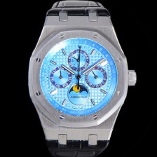 SA급 오데마피게 남성용 로얄오크 퍼펙츄얼 캘린더 41mm 오토매틱 T5134 타입 가죽줄 블루다이얼 aud1513 xx