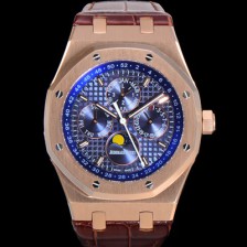 SA급 오데마피게 남성용 로얄오크 퍼펙츄얼 캘린더 41mm 오토매틱 T5134 타입 18K로즈골드 가죽줄 블루다이얼  aud1253 xx