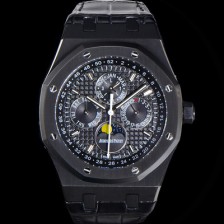 SA급 오데마피게 남성용 로얄오크 퍼펙츄얼 캘린더 41mm 오토매틱 T5134 타입 PVD블랙 무광 코팅 가죽줄 블랙다이얼  aud1359 xx