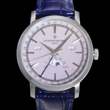 SA급 바쉐런콘스탄팀 남성용 트레디셔널 문페이즈 오토매틱 2460QCL 타입 41mm 가죽줄 그레이다이얼  vac2112 xx